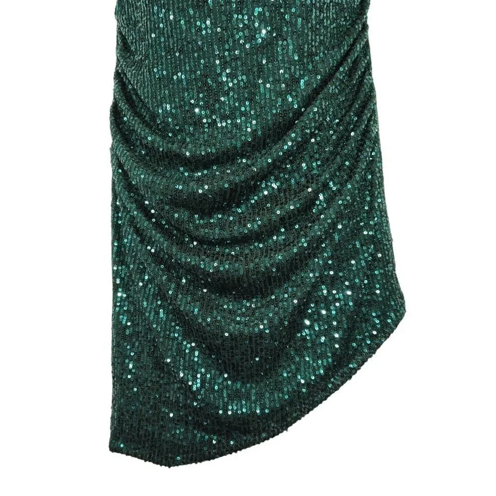 City Studio Green Sequin Dress Bodycon Juniors Size 5 Homecoming Cocktail Party - Picture 3 of 7